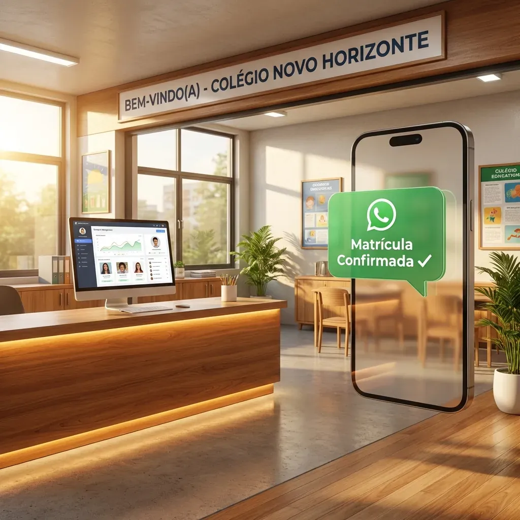 Equipe de escolas e cursos usando o painel do EscolaBot
